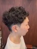 メンズカット＋パーマ＋シェービング＋眉カット