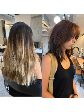 ナループロア ルームー(Nalu pu loa ROOMOO) 海外風レイヤーカット/重ためレイヤーカット/透明感ブラウン