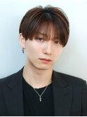 フェザーパーマセンターパートニュアンスパーマ韓国マッシュ黒髪