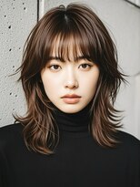 エイチ ウルフカット 大阪梅田(811)&nbsp;50代ハンサムショートショートバレイヤージュクラゲヘアパーマ