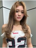 ◎ ハッシュレイヤー/ミルクティーベージュ/韓国巻き/顔周り126