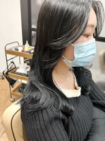 カモン(CAMON) 【韓国スタイル】顔まわりレイヤー×ブルーブラック