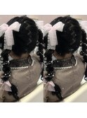 編みおろしツインテール