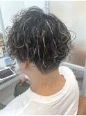 パーマ×ハイライトメッシュ
