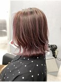 ピンク×バレイヤージュカラー