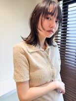 小顔前髪顔周りレイヤー×グレージュカラー デザインカラー