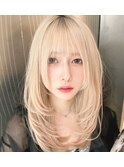 ダブルカラー/レイヤーカット/ハイトーン