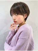 前髪あり耳掛け丸みくびれ大人ショートボブ20代30代40代50代＊