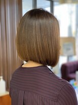 クオリス 上板橋店(QUALIS)&nbsp;20代30代透明感暗髪アッシュブルーグレージュ丸みボブ