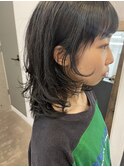 【中目黒】おしゃれ可愛い☆黒髪ミディアムウルフカット！