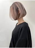 ハイライトカラー×チャコールグレー×大人ボブ20代30代40代50代