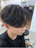 メンズカット　毛流れセンターパート