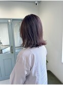 切りっぱなしボブ/簡単スタイリング/ラベンダーベージュ