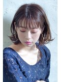 シースルーバングがオシャレな外ハネボブ
