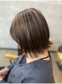 20代30代40代◎似合わせカットハイライトカラー外ハネボブ