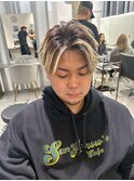 ホワイトメッシュ/ツイスト/ツイスパ/パーマ/メンズ/眉毛