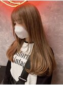 アンブレラカラーピンクベージュイメチェン前髪クールショート