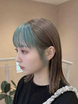 エミューバイメルシー(emmu by MERCI) バングカラー×アイスブルー 20代30代