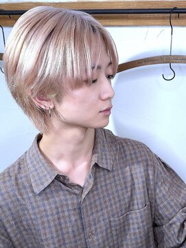 ブレイズヘアー(BLAZEhair) 【ハイトーンショート】ホワイトミルクティピンク×ブリーチ４回