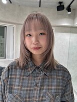 パーク(PAAQ) ダブルカラー&ブリーチミディアムレイヤーミルクティーベージュ
