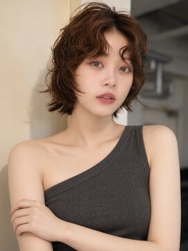 ノラ シブヤ(NORA) 小顔ミディアムパーマミディアムデジタルパーマボブパーマ前髪