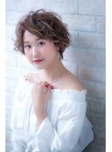 ジグザグバング&3Dカラーのモードなノットヘアミニマムボブ