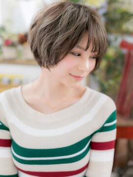 カバーヘア ブリス 上尾西口店(COVER HAIR bliss) ■オリーブベージュのゆるふわショート108-3★上尾20代30代40代!