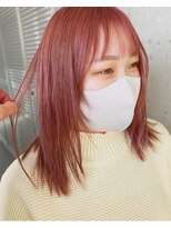 ガルボ ヘアー(garbo hair) #ピンクカラー　で#ストレート　でも#可愛く♪