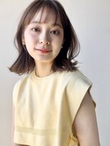 ガーデン オオタカノモリ(garden otakanomori)&nbsp;ピンクベージュ×小顔前髪×くびれレイヤー×艶髪ミディb