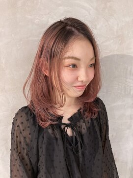 ウツギ(UTSUGI) 韓国風レイヤー×ピンクベージュ