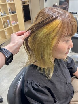 ソワン ドゥ ブレス フラン 東花園店(soin de brace Fran) イエローインナーカラー