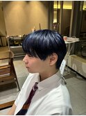 韓国風マッシュ/アッシュブラック/ネイビーカラー/ハイトーン