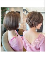 大人可愛い小顔ひし形クビレ丸み20代30代40代大人ショート(蘭)