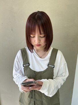 ファンファンバイルー 岐阜(fan fun by Rooo) ぷつっとボブ暖色カラー