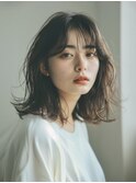 小顔ミディアムレイヤー