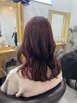 ラフ 原宿(L.a.a.g.f harajuku)&nbsp;ゆるやかウェーブ ブリーチなしダブルカラー ピンクカラー＠原宿