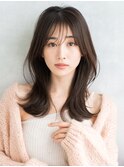 2wayバング　韓国ヘア　レイヤーカット　くびれヘア