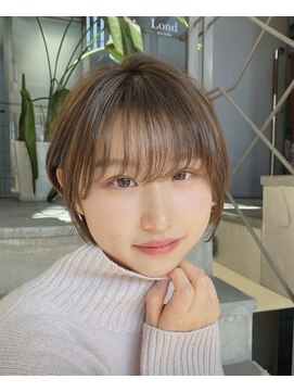 ロンド ストラーダ 心斎橋(Lond strada) 【津賀　涼】ショートグレージュカラーボブウルフココアベージュ