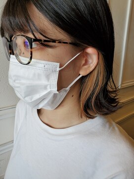 エミュー ラ ピエス(emu la piece) イヤリングカラー/ベージュ/バイカラー/艶感/くびれボブ