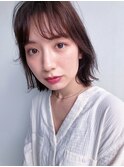 ニュアンスバング×ひし形ミディアムレイヤー