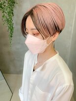 テトヘアー(teto hair) ハンサムショート、ヴェールカラー、ペールピンク、ブリーチ