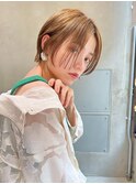 ACE 横浜 まるみボブ×透け感オレンジブラウン