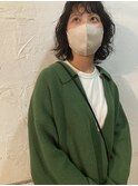 しっとり無造作なミディアムパーマ