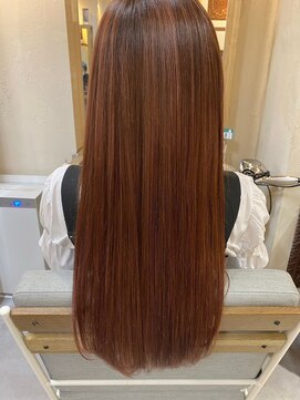 ヘアリゾート粋 トゥジュ 池袋東口店(tujuh) 艶髪/ストレート/アプリコットブラウン