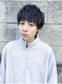 スパイキーショート/無造作寝ぐせパーマメンズカット/ピンパーマ