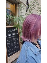 クレア 新板橋店(CREA)&nbsp;ピンクパープル20代30代40代カットボブ白髪染め髪質改善板橋赤羽