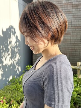 ビューエヒメ(VIEW EHIME) 小顔カットショートボブ大人可愛いアッシュオリーブ