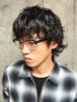 ソレイユ バイ アルフレッド(SOLEIL by alfRed)&nbsp;外ハネ　パーマ　ツーブロックマッシュ黒髪束感