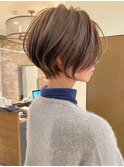 30代、40代/丸みくびれショートボブ×白髪染めハイライト/大宮