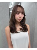 【柿本真優】レイヤーカット/柔らかヘア/ベージュカラー